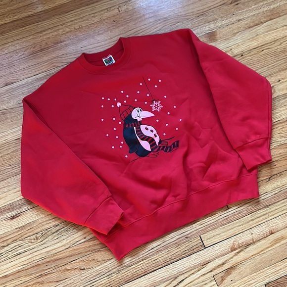 Vintage Penguin Christmas Crewneck / XL / 90s - Picture 4 of 6